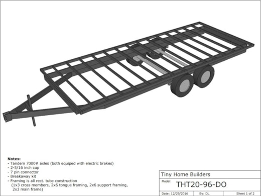 Tiny House Trailer - 20 Feet - Deck-over Design - **REDUCED**