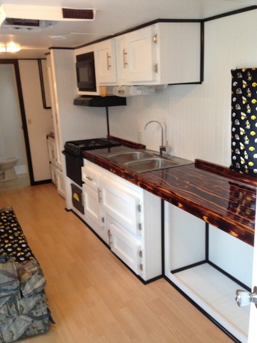 Remodeled 2006 Camper Inspired by the tiny house movement, includes Custom Fire-Torched Countertops