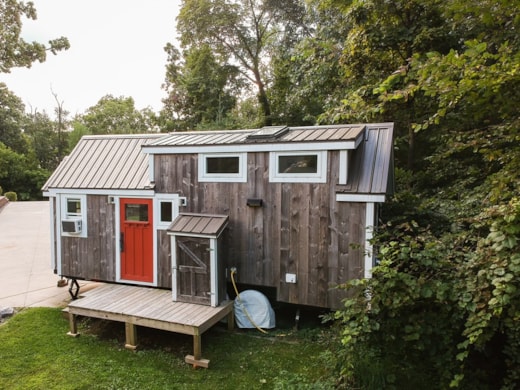 288 sq ft Tiny House for sale - FEATURED ON TINY HOUSE NATION --- Open Floor plan - Custom Wood Japanese Soaking Tub - Built In Dog Kennel