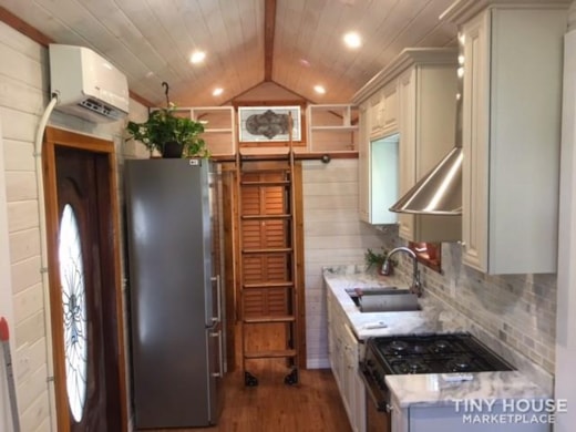 32 Ft Tiny House on Wheels with Bumpouts Expands 14 Ft Wide, Downstairs Main Rm