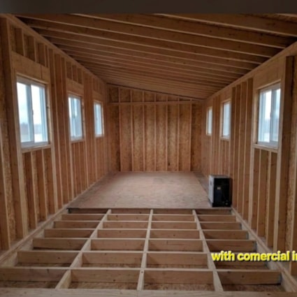 35' Off-Grid Ready Tiny House Shell on Custom VIN Trailer + Commercial Inverter - Image 2 Thumbnail