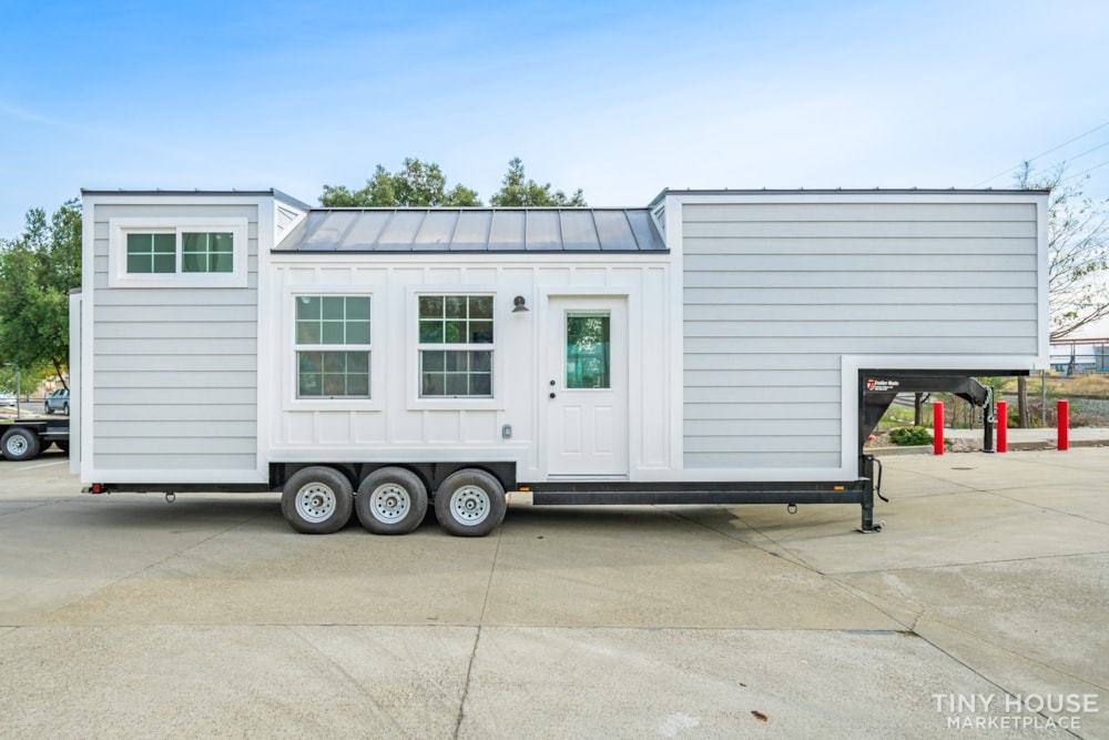 8' x 28' + 7' Gooseneck Tiny Home On Wheels - Available For Immediate Delivery - Image 1 Thumbnail