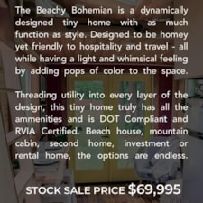 RVIA Professionally Built Beachy Bohemian Tiny House For Sale - Image 3 Thumbnail