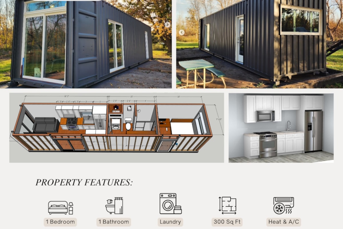 Container Home - 1 Bed 1 Bath with Laundry! Full Size appliances, high quality - Image 1 Thumbnail