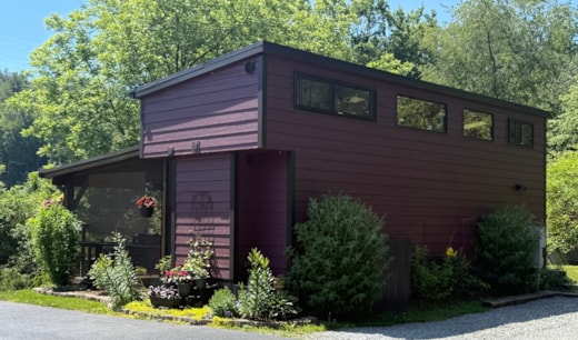CREEKFRONT TINY HOME FOR SALE — ACONY BELL TINY HOME COMMUNITY 