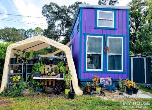 Purple tiny house