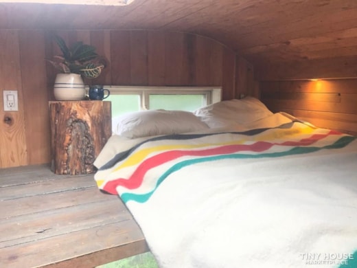 Tiny Home School Bus With Wooden Loft Cabin