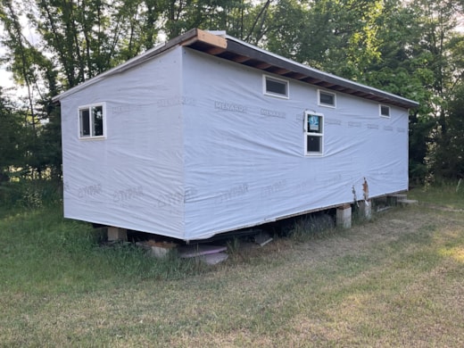 Unfinished Tiny Home, 34x14 feet, on 8” Steel  Frame, 12” Hitch Frame, 2 axles