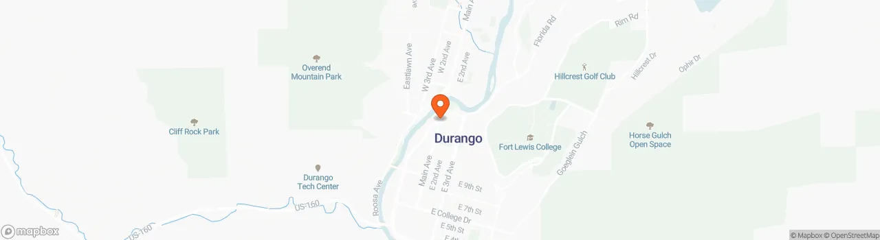 Map location for Tiny House Durango Colorado 