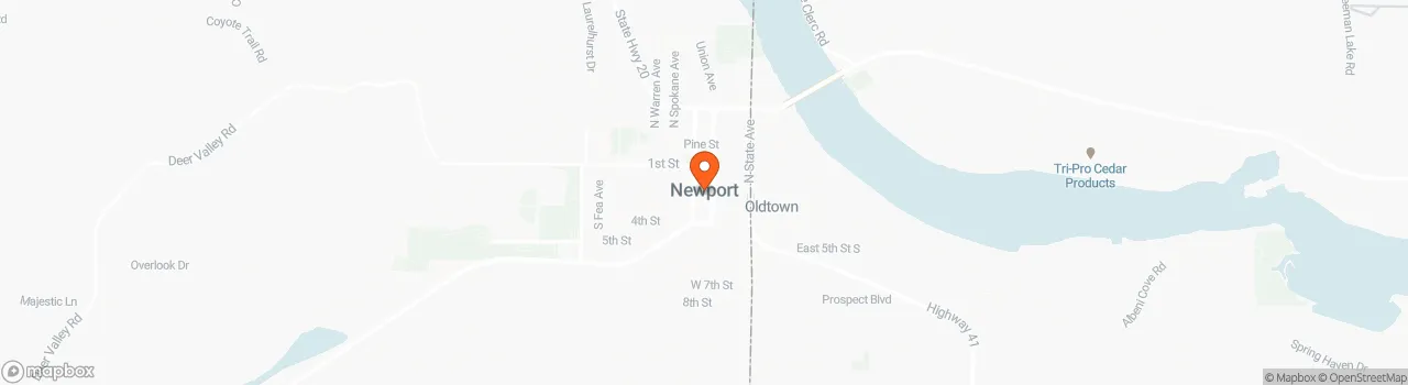 Map location for Moms Park Model Home located in Newport WA needs a new home